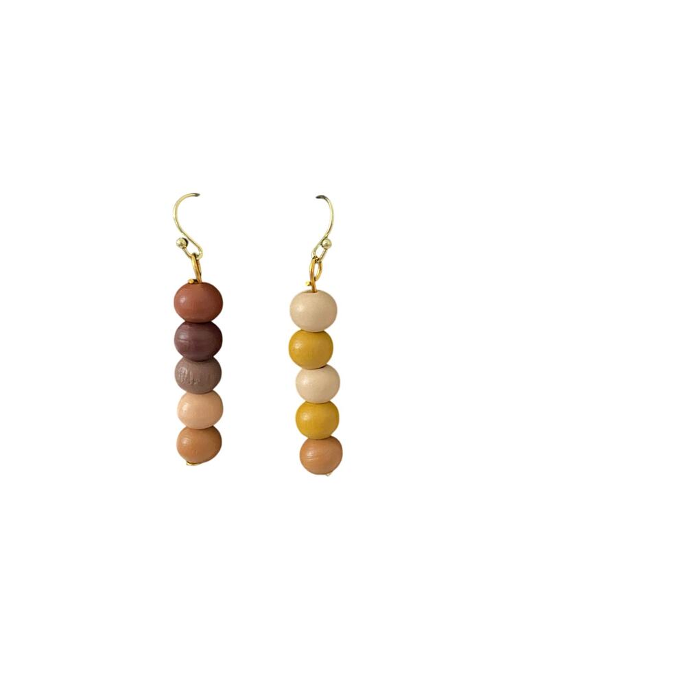Colorful, brown earrings